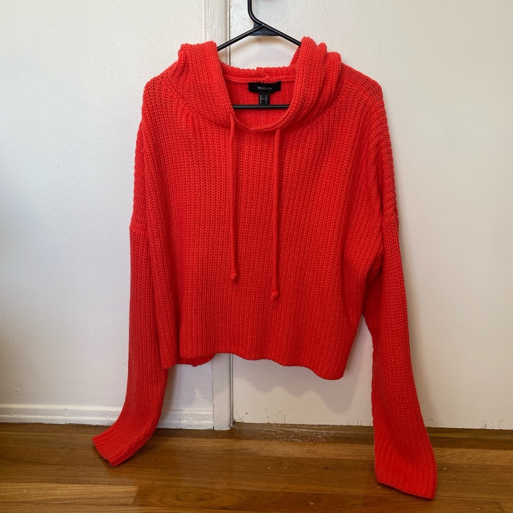 Forever 21 Vibrant Red Crop Sweater